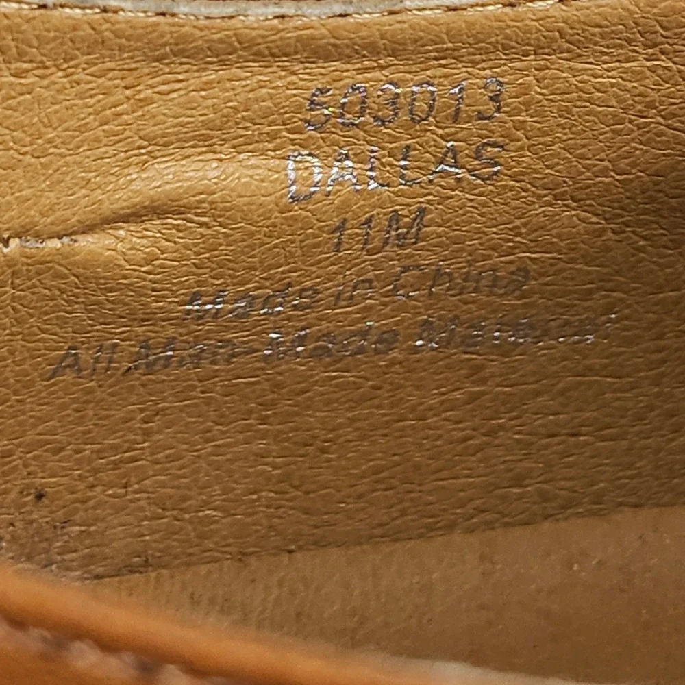 Franco Fortini Dallas Shoes Mens 11‎ Brown Faux Leather Casual Derby Oxfords